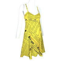 John Galliano Kleid aus Baumwolle in Gelb