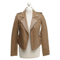 Maje Veste en cuir marron