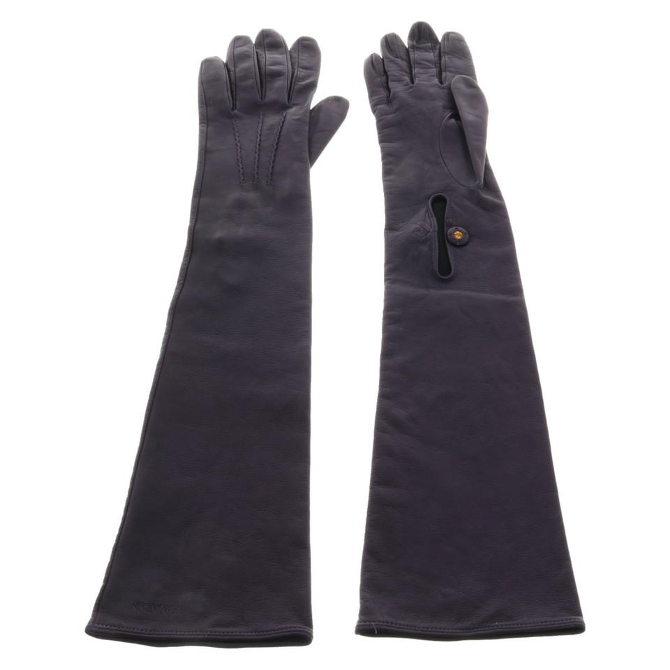 Prada Gloves Leather in Violet