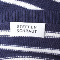 Steffen Schraut Sweater in blauw / wit