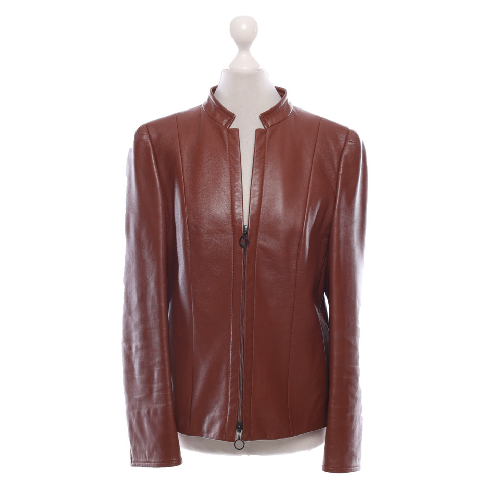 Akris Punto Blazer Leather in Brown