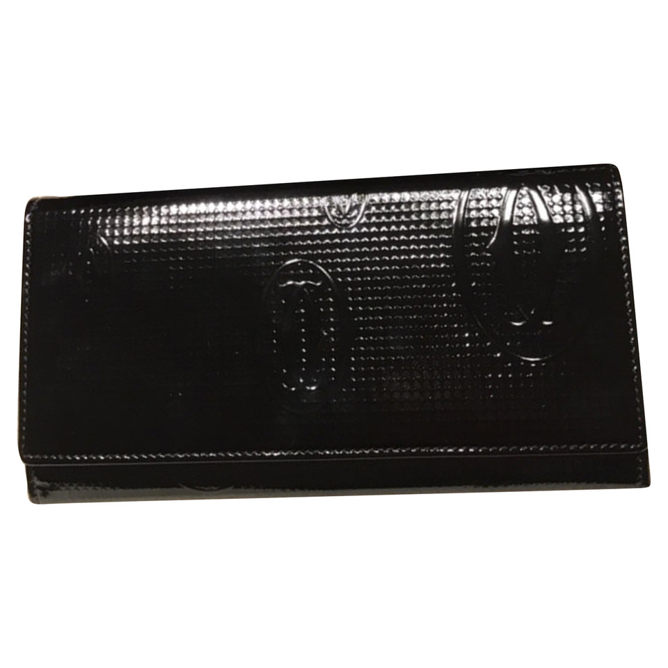 Cartier Handtaschen / Geldbörse aus schwarzem Lackleder