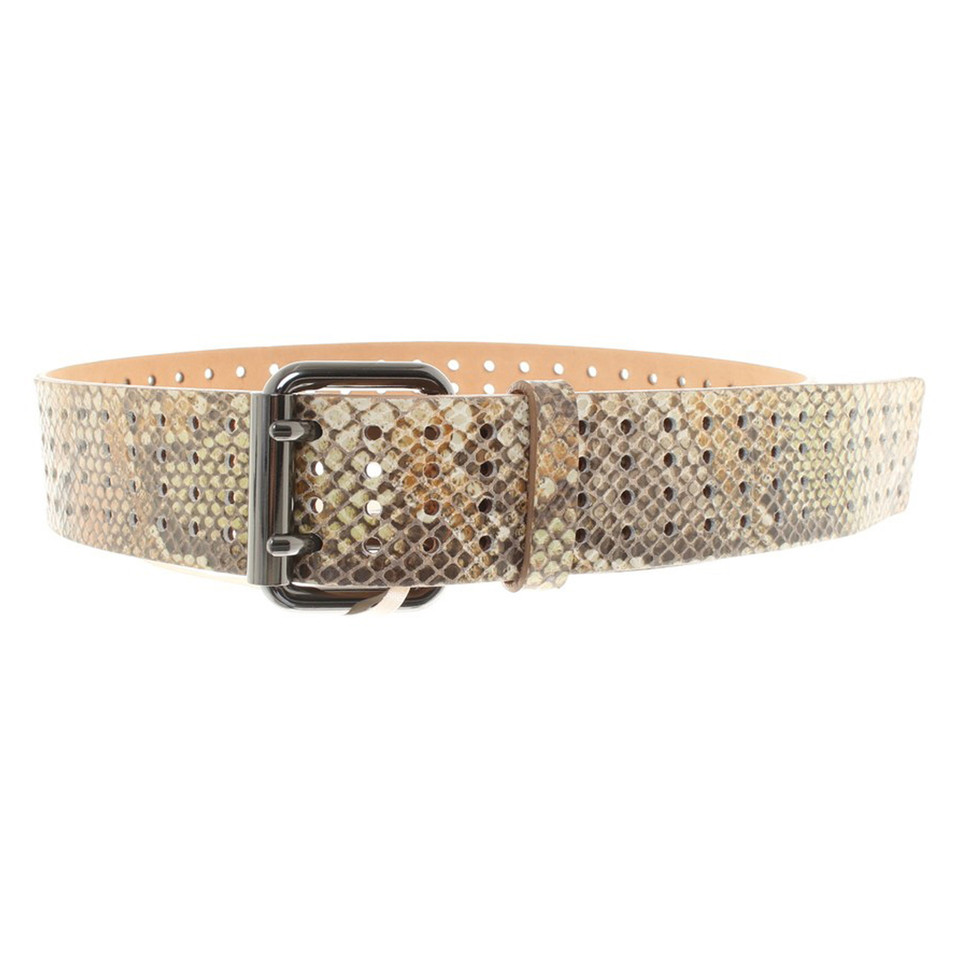 Schumacher Leather belt with reptile pattern