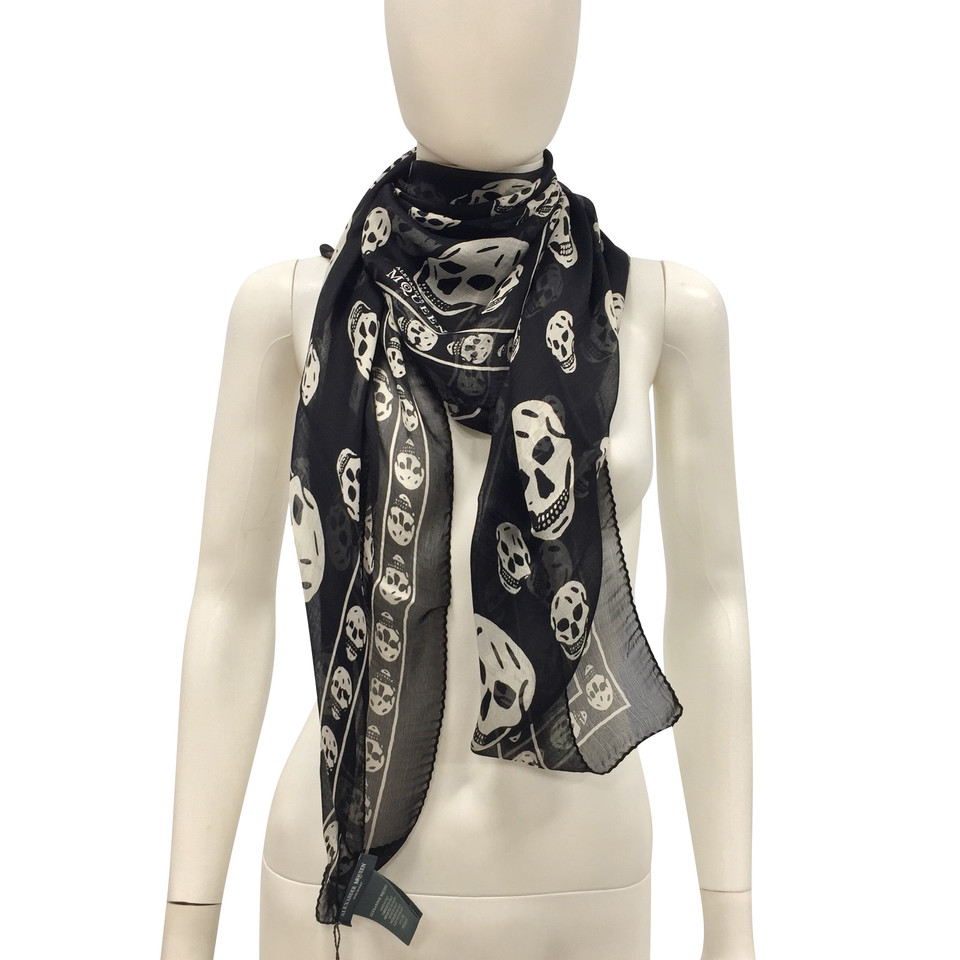 Alexander McQueen Foulard en soie avec impression