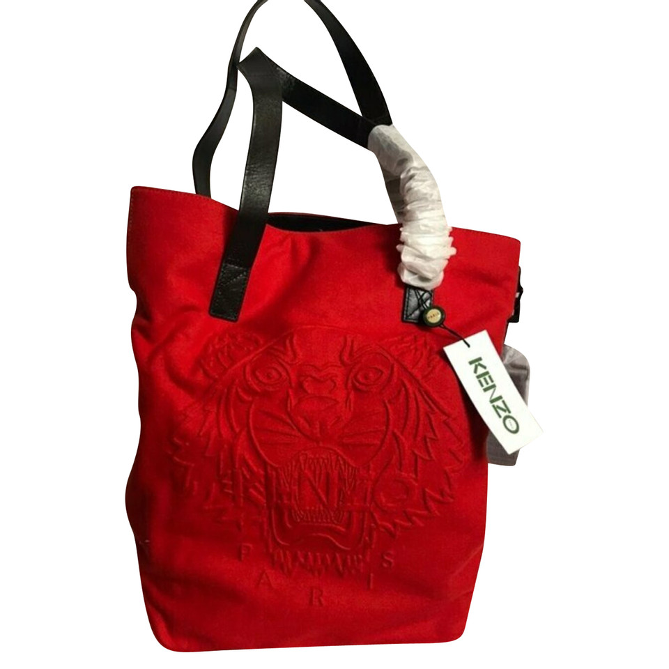 Kenzo Tote Bag aus Wolle in Rot