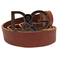Dolce & Gabbana Grained leather brown belt 