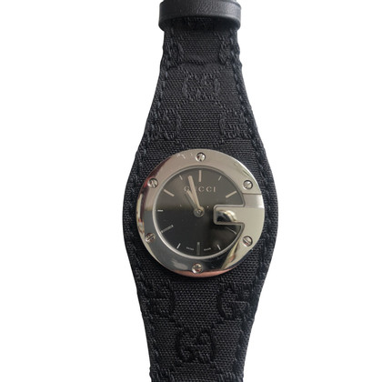 Gucci Horloge Canvas in Zwart