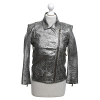Faith Connexion Leather jacket in metallic look