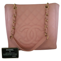Chanel Grand  Shopping Tote Leer in Roze