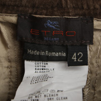 Etro Pantaloni Cord a Brown