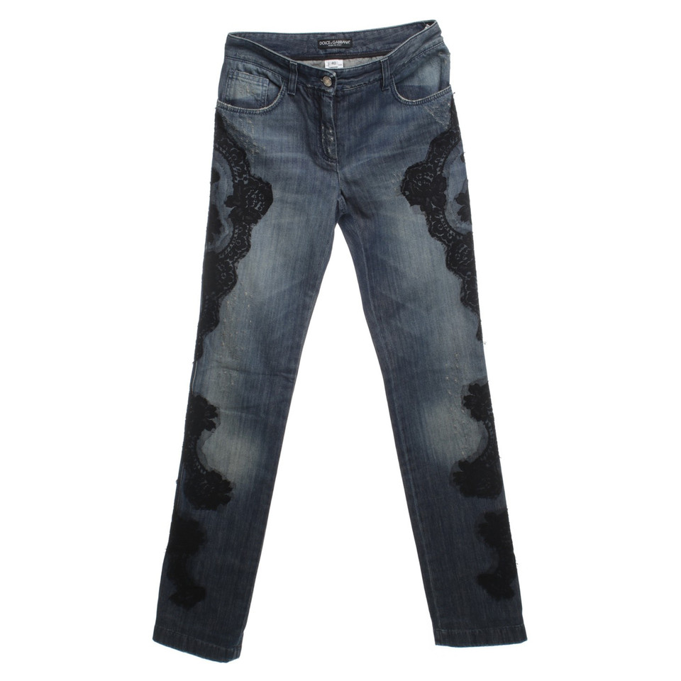Dolce & Gabbana Jeans with lace trim