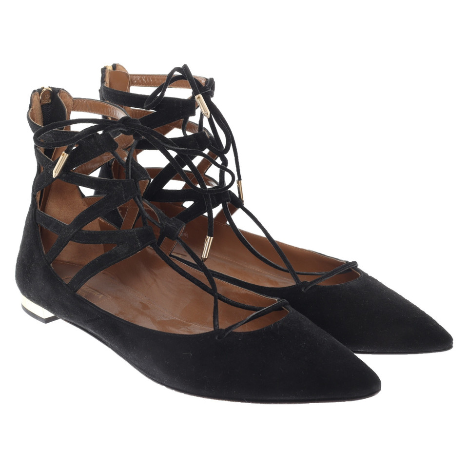 Aquazzura Slippers/Ballerinas Leather in Black