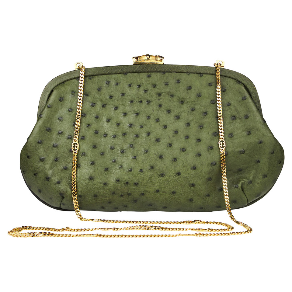 Gucci Borsa a tracolla in Pelle in Verde oliva