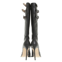 Manolo Blahnik Leather boots with decorative bar