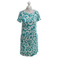 Diane Von Furstenberg Silk dress in turquoise / white