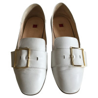 Högl Chaussons/Ballerines en Cuir en Blanc