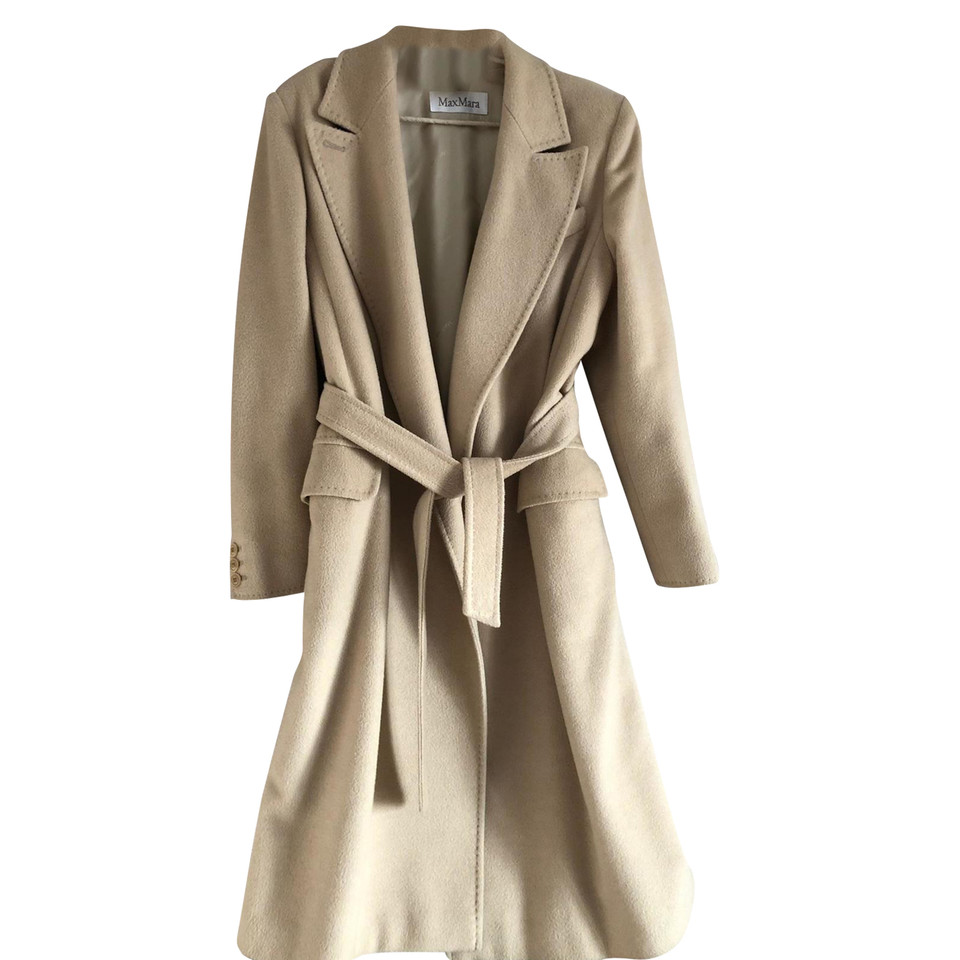 Max Mara Jacke/Mantel aus Wolle in Beige