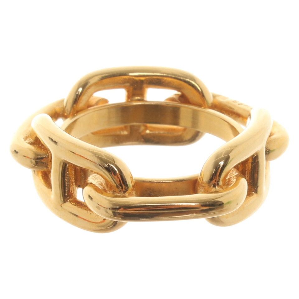 Hermès Gold colored cloth ring