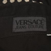 Versace Bluse in Schwarz/Silber