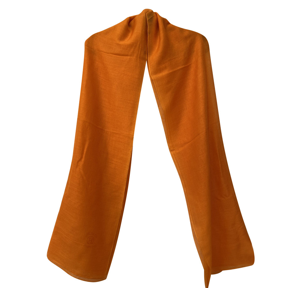 Hermès Schal/Tuch aus Kaschmir in Orange