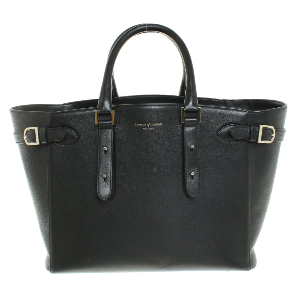 Aspinal Of London Handtasche aus Leder in Schwarz