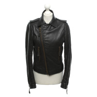 Balenciaga Jacke/Mantel aus Leder in Schwarz