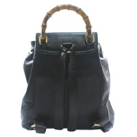 Gucci Bamboo Backpack in Pelle in Nero