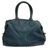 Yves Saint Laurent Tote bag Leather in Turquoise