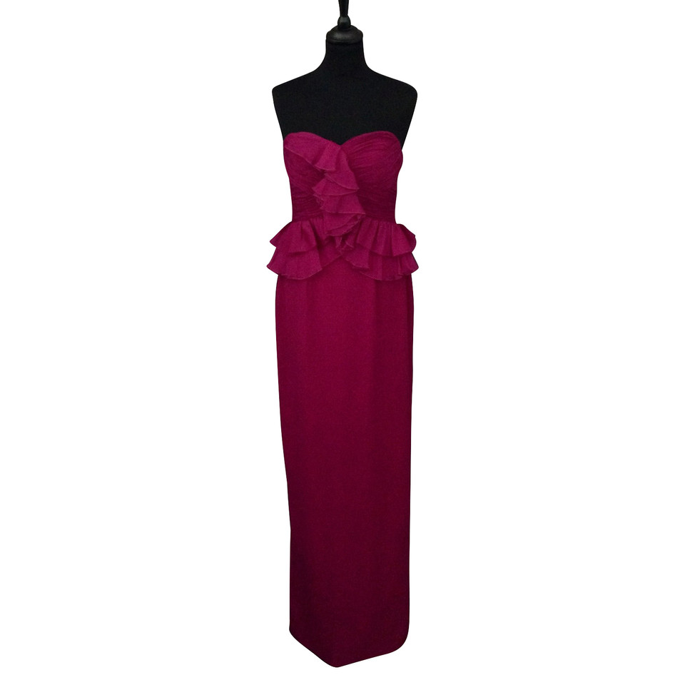 Marchesa Robe en soie rose