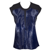 Helmut Lang Top Leather in Blue