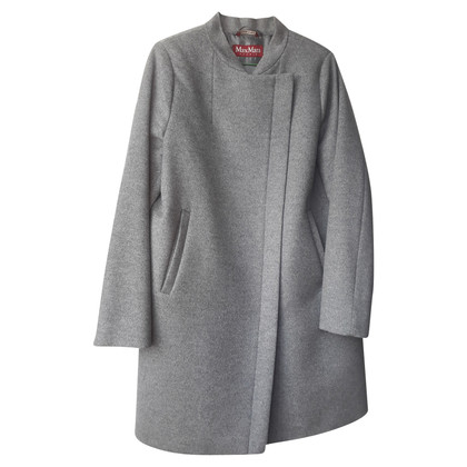 Max Mara Studio Jacke/Mantel aus Wolle in Grau