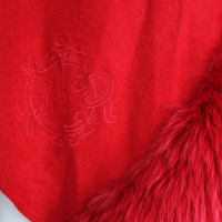 Christian Dior Cappa in cashmere con bordo in pelliccia di volpe