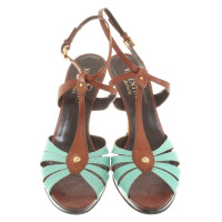 Valentino Garavani Sandals in brown / turquoise
