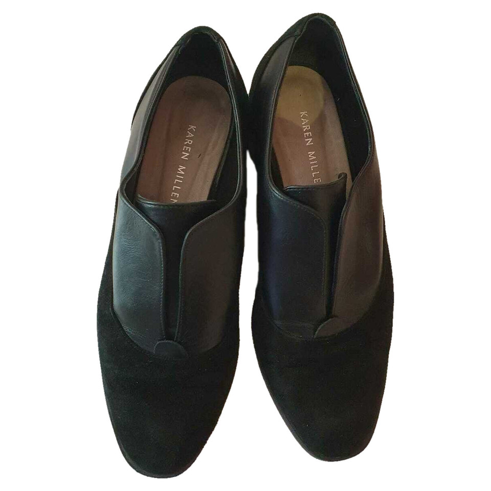 Karen Millen Chaussures à lacets en Cuir en Noir
