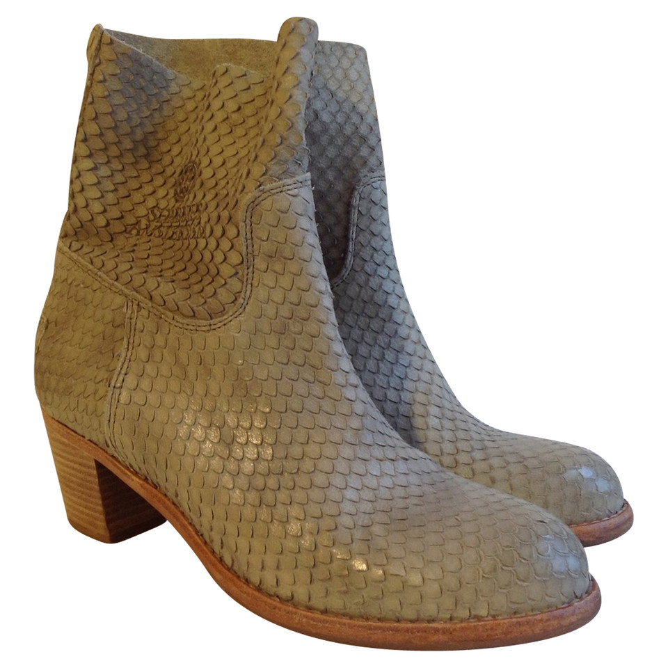 Shabbies Amsterdam Ankle boots with reptile optics