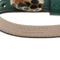 Bulgari Armreif/Armband aus Leder in Grün