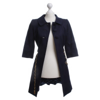 Milly Coat in dark blue with an interface