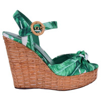 Dolce & Gabbana Sandali in Seta in Verde