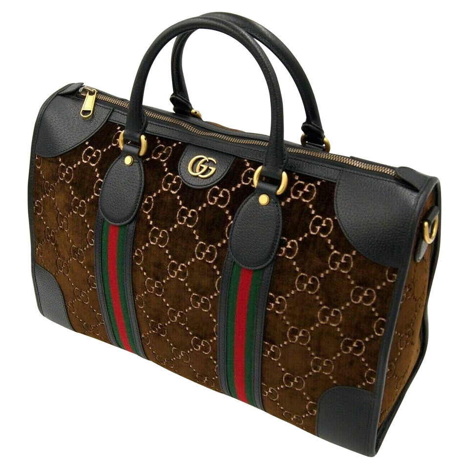 Gucci GG Velvet Duffle Bag aus Leder in Braun