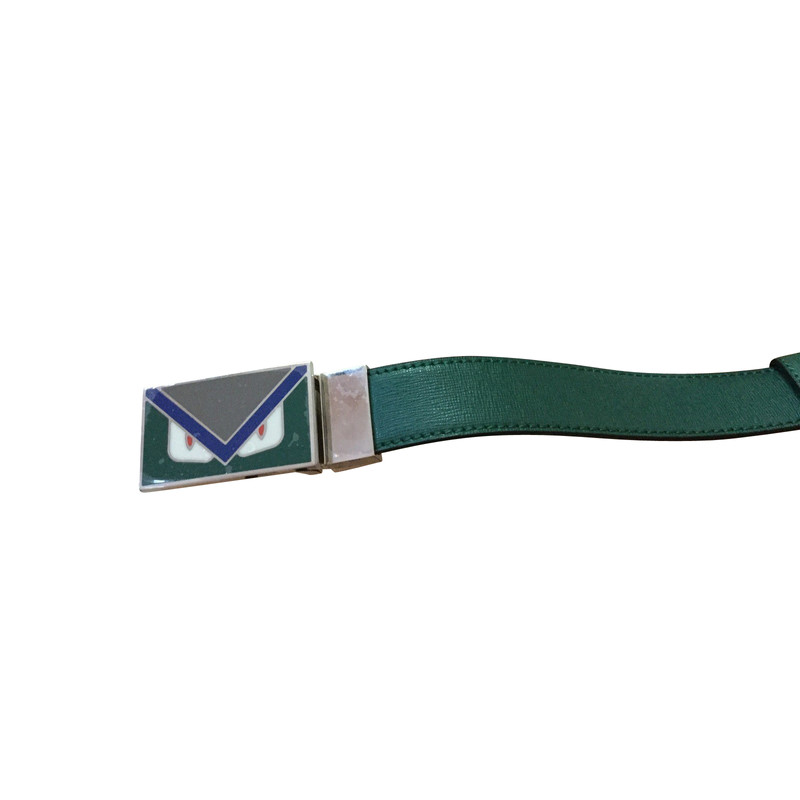 Fendi Belt Leather in Green - Second 