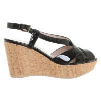 Salvatore Ferragamo Wedges Patent leather in Black