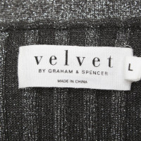 Velvet Long cardigan in silver / grey