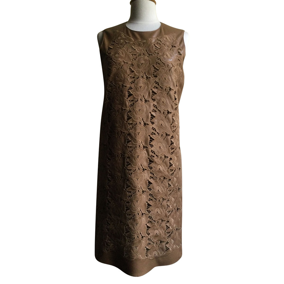 Max Mara Studio Kleid aus Leder in Braun