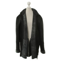 Armani Leren jas in zwart