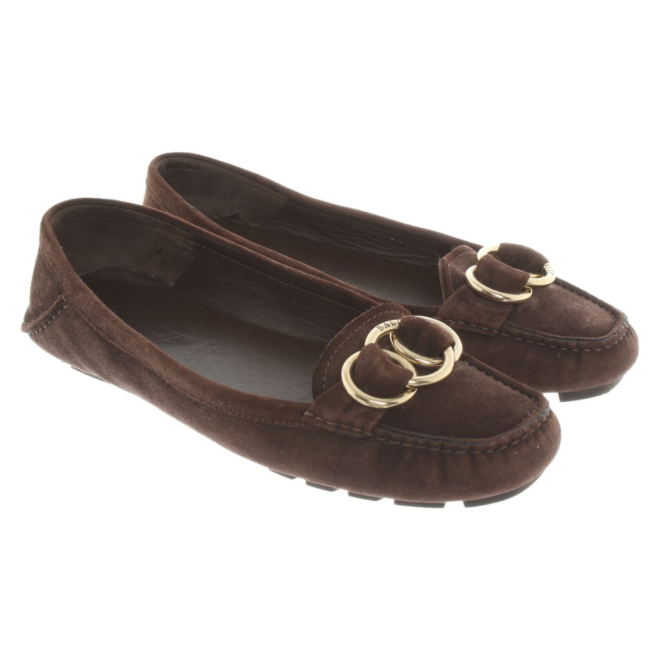 Bally Slippers/Ballerinas Suede in Brown