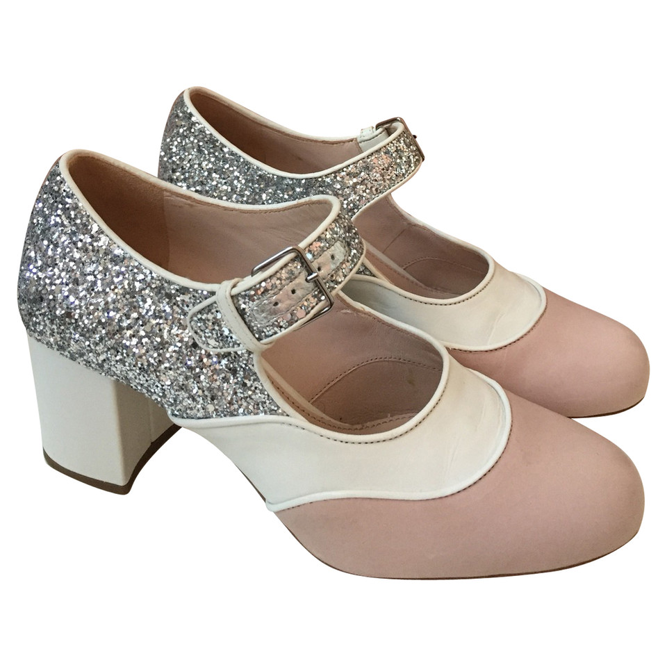 Miu Miu Pumps/Peeptoes en Cuir en Rose/pink