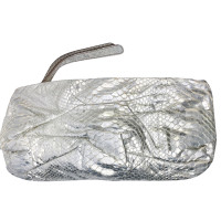 Zagliani Clutch Bag Leather in Silvery
