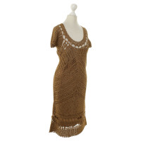 Diane Von Furstenberg Gold-colored crochet dress