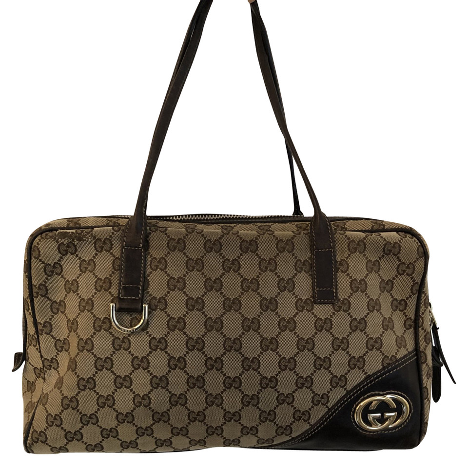 Gucci Handtas Canvas in Beige