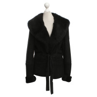 Max Mara Lammfelljacke in Schwarz